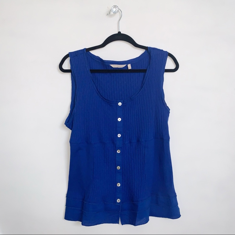 Soft Surroundings | Sapphire Roma Ribbed Tank - Picture 2 of 9